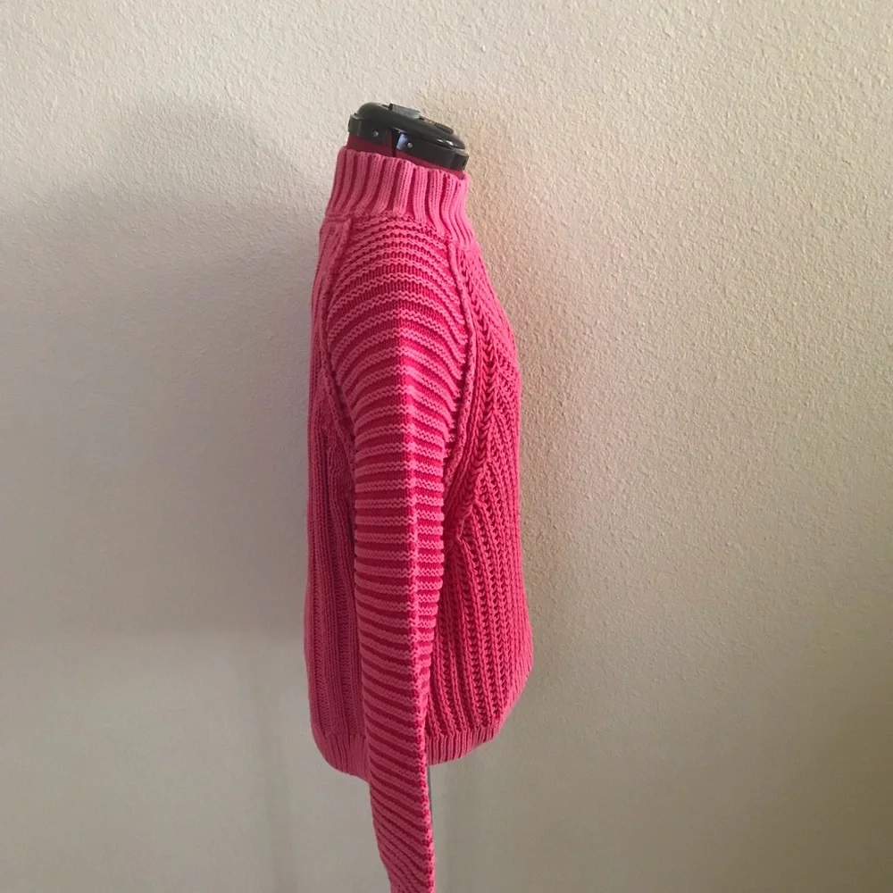 Free People Textured Knit Sweetheart Sweater in Pink Size Medium - Picture 5 of 9